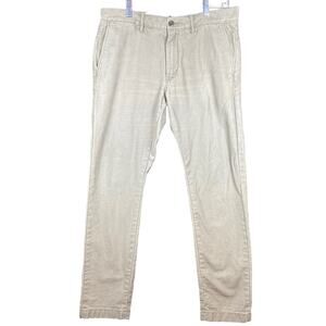 J Crew Mens Pants Tan 484 Slim Straight Leg Chinos 100% Cotton 32x32 (33x29)